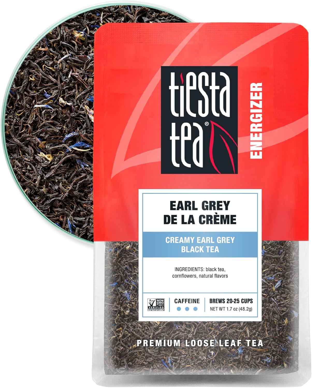 Tiesta Tea - Earl Grey de la Crème, Premium Loose Leaf Tea Blends, Caffeinated Black, Make Hot or Iced & Brews Up to 25 Cups - 1.7 Ounce Resealable Pouch