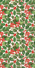 IHR Ideal Home Range Dinner Napkins Disposable 3-Ply Paper Hand Towels, 8.5" x 4.5", Holly, 16-Count