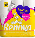 Renova Skin Care Purissimo Toilet Paper – 12 Rolls Pure White