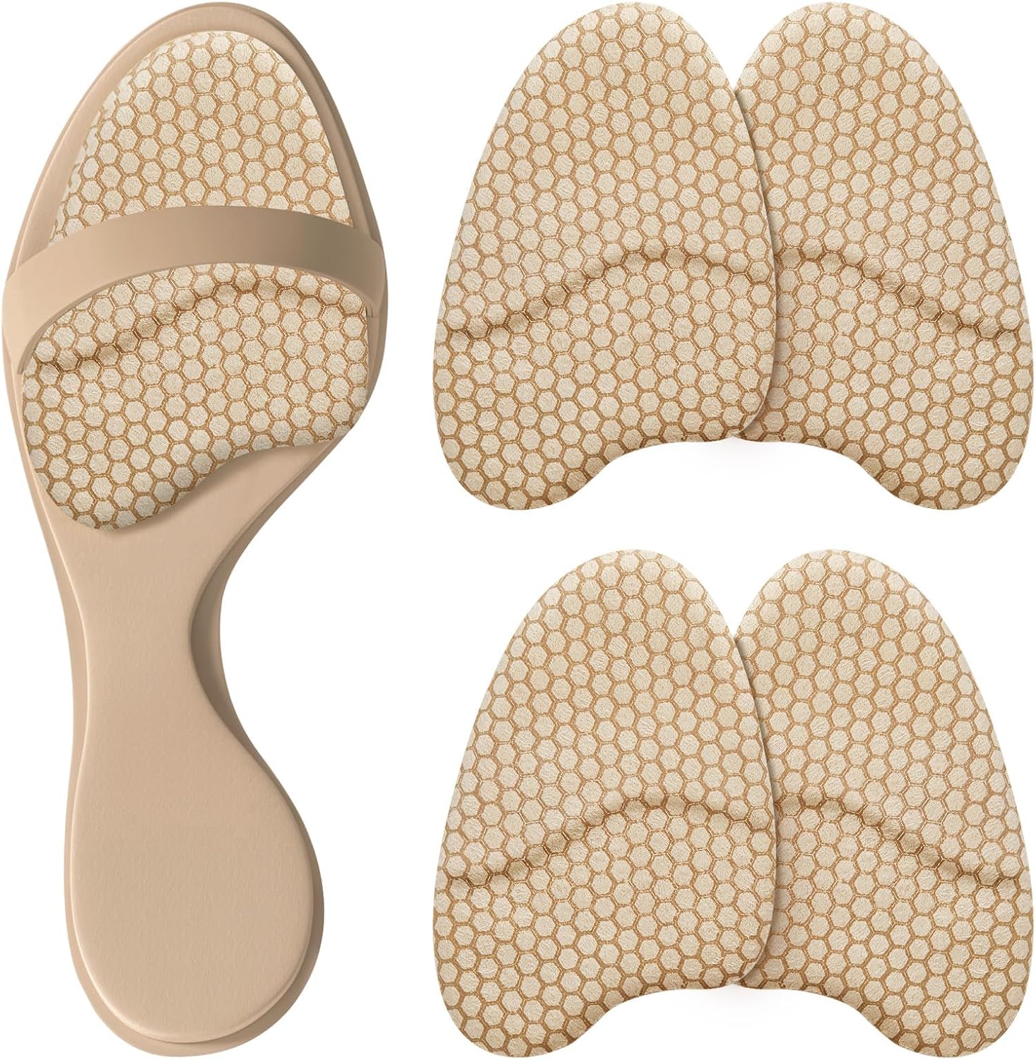 ZAIWOO Metatarsal Pads for Women, Ball of Foot Cushions, Heel Inserts, High Heel Comfort Pads (2 Pairs), Anti Slip, Invisible Design
