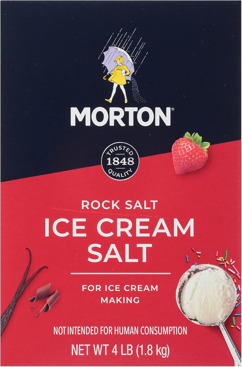 Morton Ice Cream Salt, Rock Salt, 4 Pounds (Pack of 8)