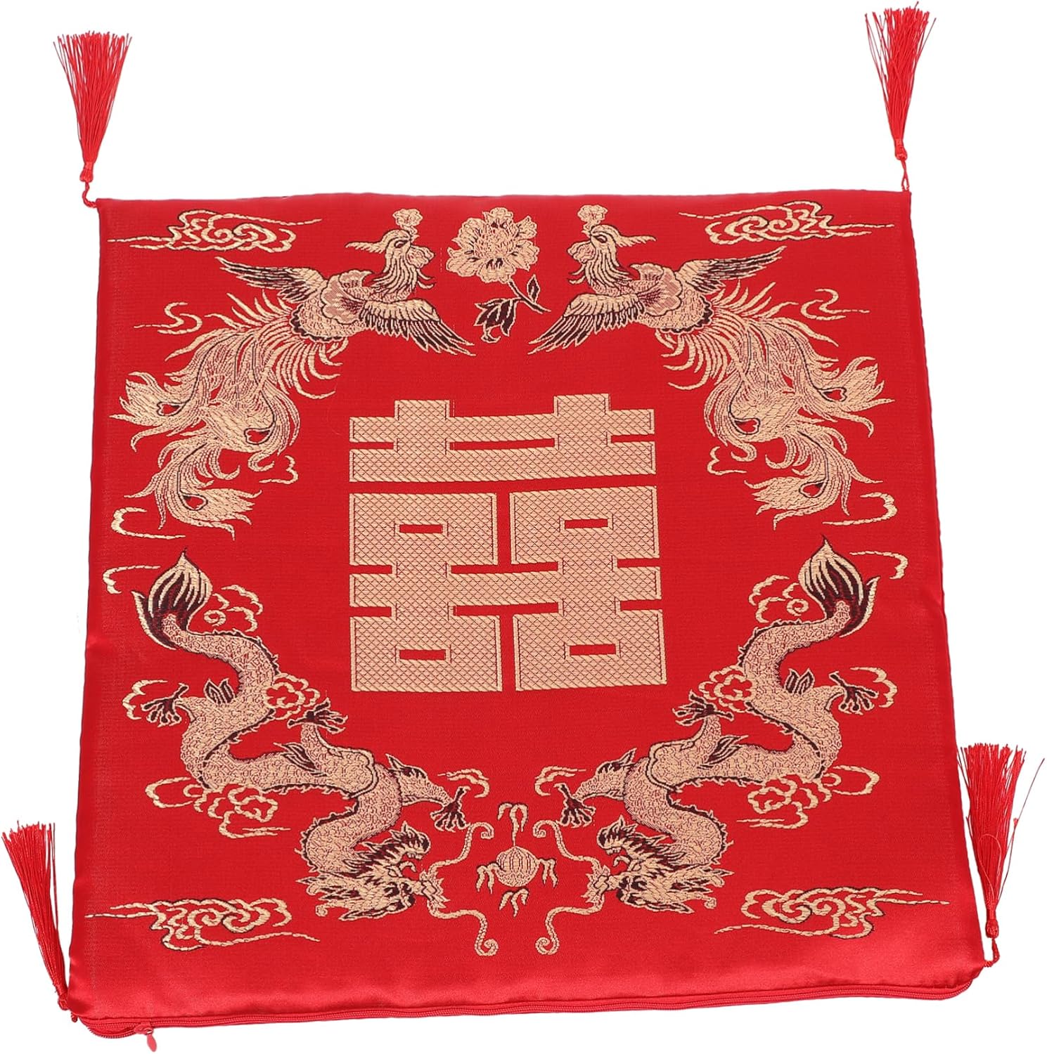 Chinese Classical Square Seat Cushion Dragon and Kneel Pad for Weddings Dining and Home Use Comfortable Chair Pad for Indoor and Outdoor Settings