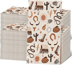 200 Pcs Western Cowboy Paper Napkins Brown Wild West Rodeo Disposable Luncheon Napkins Wild West Disposable Hand Towels Cowgirl Paper Napkin Decorative Cowboy Party Decor Cocktail Napkin Baby Shower