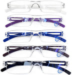 AQWANO Rimless Reading Glasses Women Men Computer Blue Light Blocking, Clear Frames Readers Anti Glare Filter Lightweight Comfort,2.5