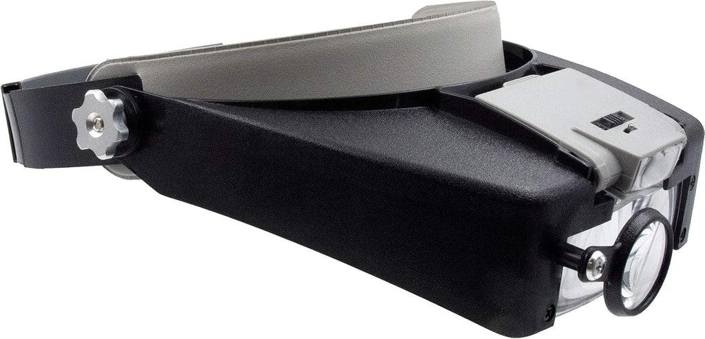 Zega Crafts Headband Magnifier w/ 3 Multi-Depth Magnifying Lenses & Detachabe Worklight