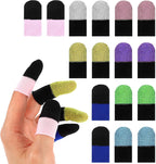 Sibba 16 Pieces Finger Sleeves for Mobile Gaming 0.3mm Extremely Thin Carbon Fiber Thumb Sleeve, Seamless Touchscreen Gaming Gloves Smooth Feel Anti Sweat & Slip Finger Covers Fit Phone Tablet Devices