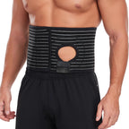 Ostomy Hernia Belt with Stoma Opening, Adjustable Abdominal Support Belt for Men & Women, Breathable Ostomy Support Binder for Daily Wear, Secure Hook & Loop Fit, Flexible Design