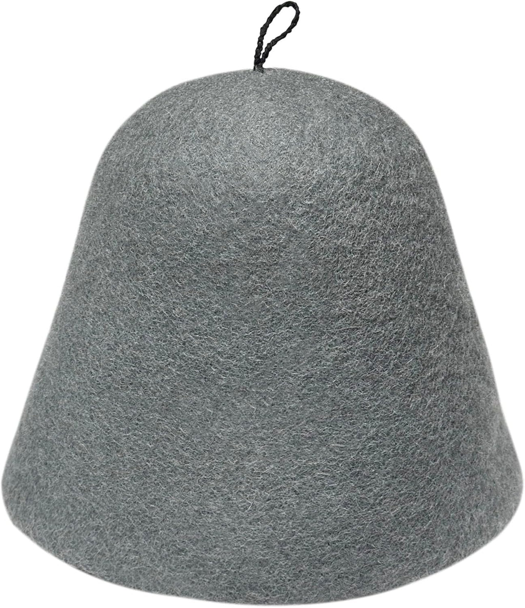 Wool Felt Sauna Hat Brooklyn Gray - Unisex Heat Resistant Banya Cap, Hair Protection for Sauna & Steam Room