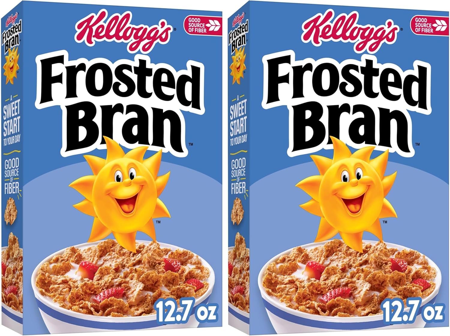 Kellogg's Frosted Bran Breakfast Cereal, Fiber Cereal, Family Breakfast, Original, 12.7oz Box, (Pack of 2)