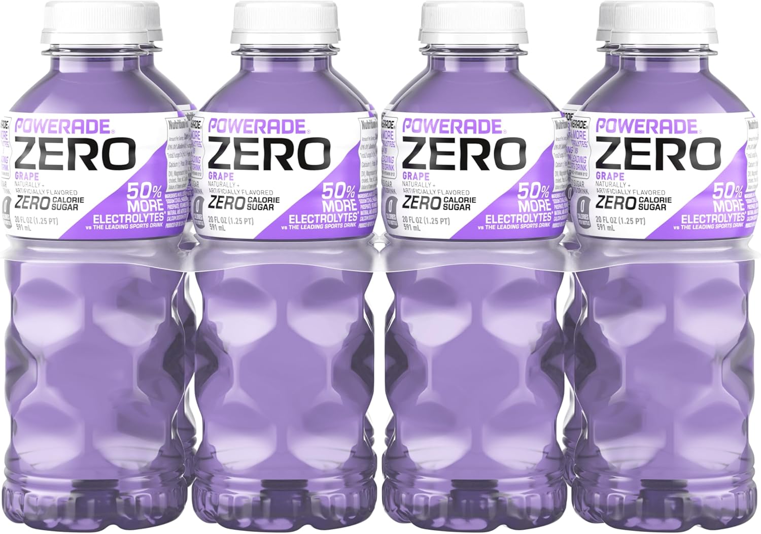POWERADE Electrolyte Enhanced Zero Sugar Grape Sports Drink, 20 Ounce (Pack of 8)