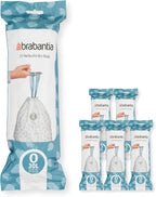 Brabantia PerfectFit Trash Bags (Size O/8 Gal) Thick Plastic Trash Can Liners with Drawstring Handles (120 Bags)