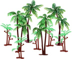 Rsstarxi 10 Pack Palm Tree Cake Topper Plastic Green Palm Tree Coconuts Cupcake Toppers Summer Beach Theme Palm Tree Decorations for Hawaii Baby Shower Birthday Party Cake Decorations