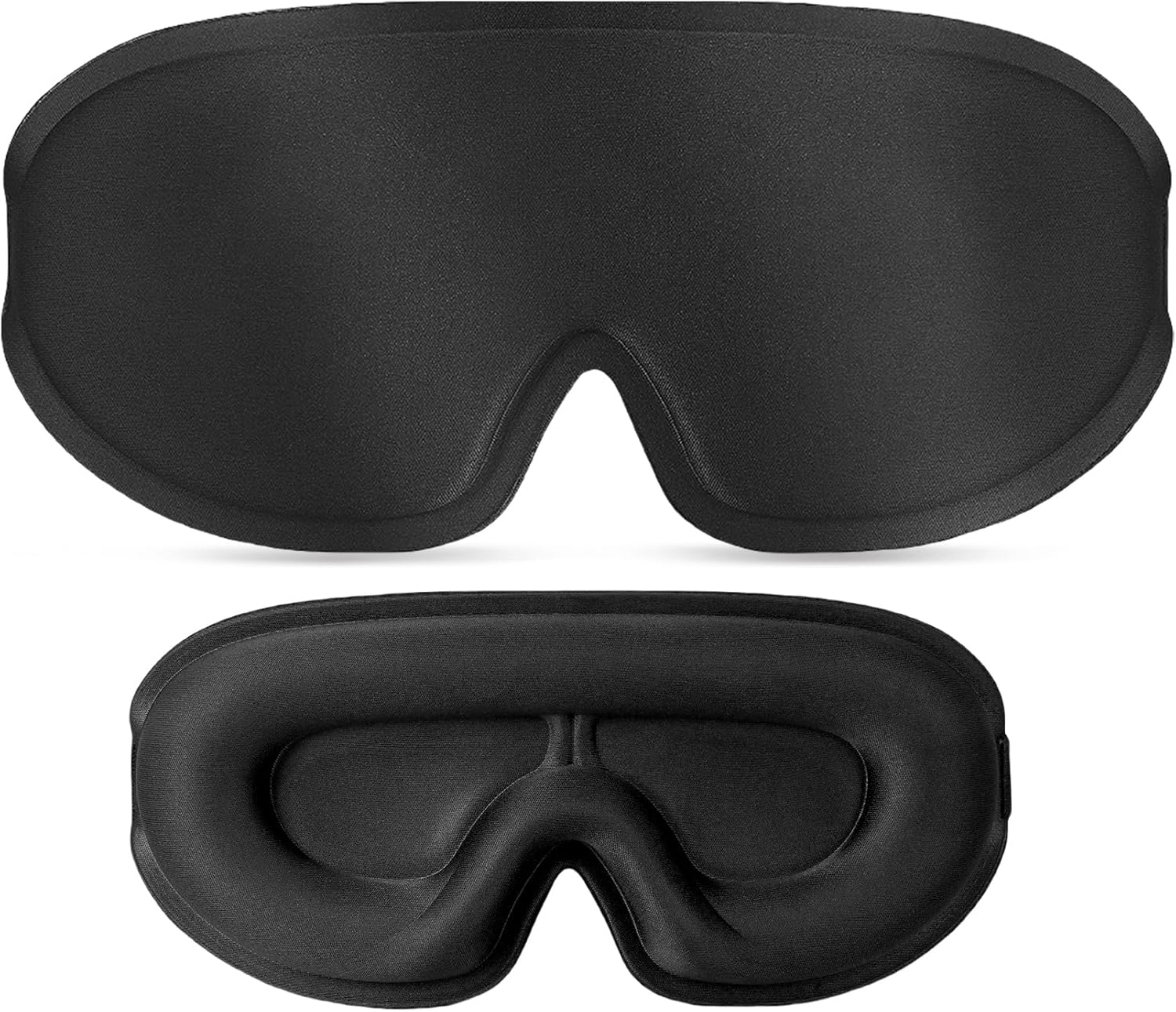 Funny 3D Zero Pressure Sleep Eye Mask for Men Women Side Sleeper, Adjustable Blackout Soft Breathable Eye Masks for Travel Nap Night Sleep, Humorous Gift Stocking Stuffers (Black)