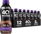 Optimum Nutrition 40g Protein Shake, 40g of Protein, Naturally Flavored, Complete Protein Drink, Chocolate, 14 Fl Oz, 12 Count (Pack of 1) (Packaging May Vary)