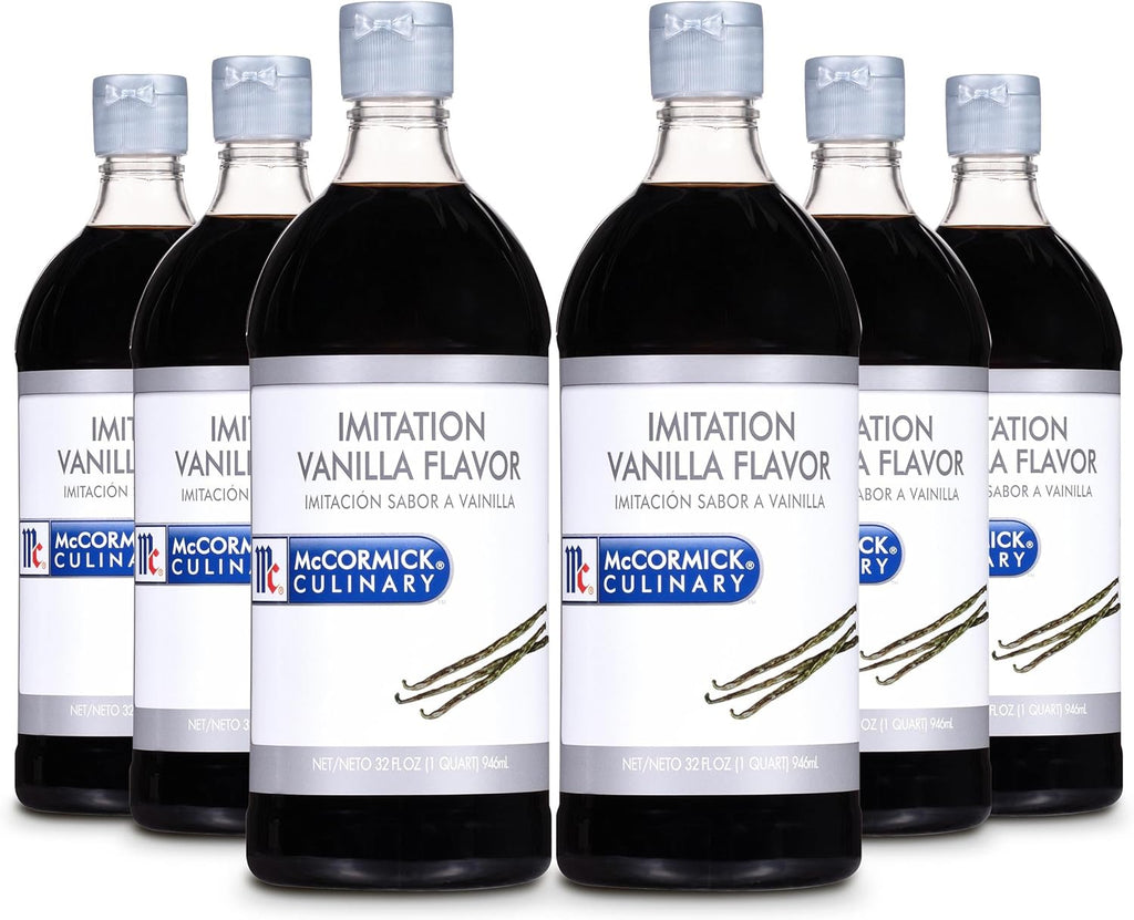 McCormick Culinary Imitation Vanilla Flavoring, 32 fl oz (Pack of 6) - Six 32 Fluid Ounce Bottles of Imitation Vanilla Extract for Baking, Best for Cakes, Frostings, Desserts and More