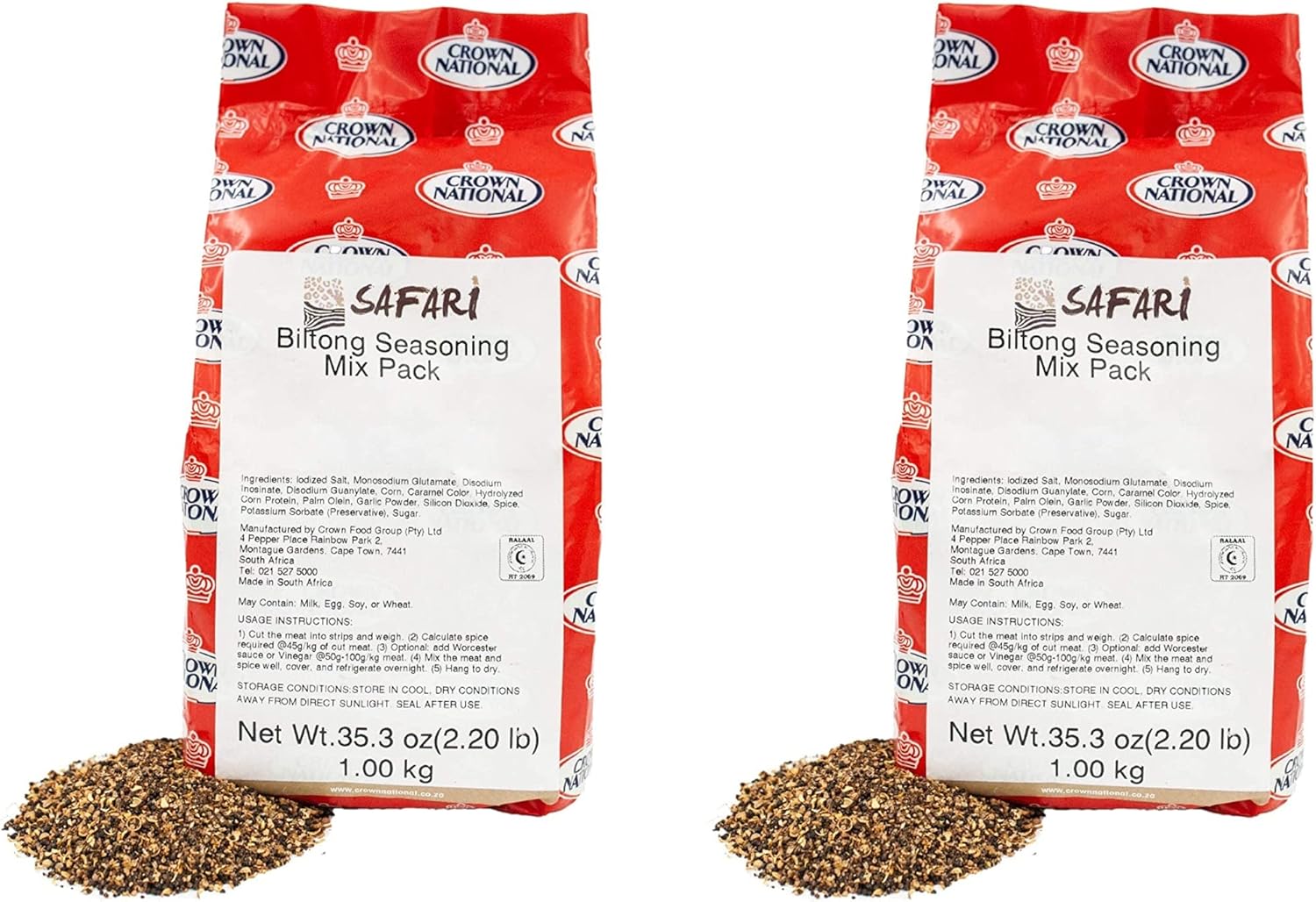 Safari Biltong Jerky Seasoning, 2.2 lbs Beef Spice Pack of 2
