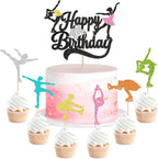 25Pcs Figure Skating Birthday Cake Toppers Ice-skating Cupcake Toppers for Baby Shower Girls Skating Birthday Cake Decorations Winter Sports Birthday Party Decoration