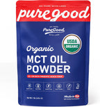 PureGood Organic MCT Oil Powder with Prebiotic Fiber, 1 Pound (16 oz) | C8 & C10 from Coconuts | MCT Oil Coffee Creamer, Unflavored | Non-GMO, Vegan, Kosher, Gluten Free