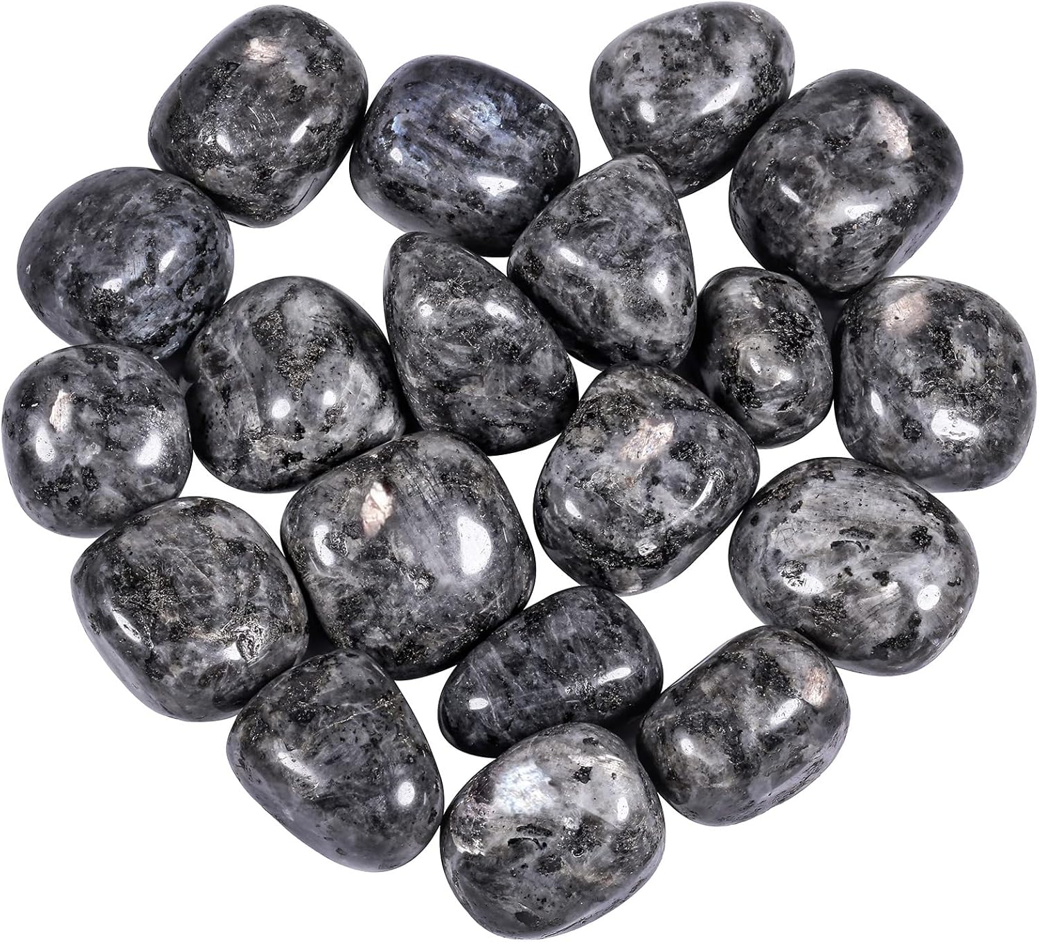 Nupuyai 1lb(About 460g) Polished Tumbled Stones Irregular Crystals for Healling/Energy/Wicca Smooth Labradorite Stones for Home/Gardden Decor 0.7"-1.4"