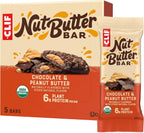 CLIF Nut Butter Bar - Chocolate Peanut Butter - Energy Snack Bars - Non-GMO - USDA Organic - Plant Based - Low Glycemic - 1.76 oz. (5 Pack)