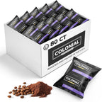 Colonial Coffee Packets, Pre Ground Coffee Packs, Colombian Medium Roast, 2.5 Ounce (Pack of 80)