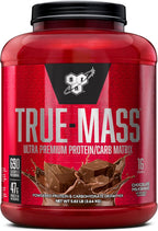 BSN TRUE-MASS Weight Gainer, Mass Gainer Protein Powder, Post Workout Muscle Recovery Powder, Muscle Gain, 2:1 Carbs to Protein Ratio, Chocolate Milkshake, 5.82 Pound, 16 Servings (Packaging May Vary)