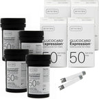 ARKRAY GLUCOCARD Expression Blood Glucose Test Strips - No Coding, 0.8 Microliter & Fast 6-Second Results - Compatible with GLUCOCARD Expression Blood Glucose Meter - 200 Count (4 Packs of 50)