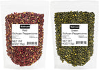 Natruen Szechuan Red + Green Peppercorn Whole 4 Oz Each, Red and Green Sichuan Peppercorns Variety Pack