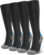 Compression Socks for Men & Women (2/4/6 Pairs) 20-30 mmHg Graduated Compression Knee High for Running, Athletic