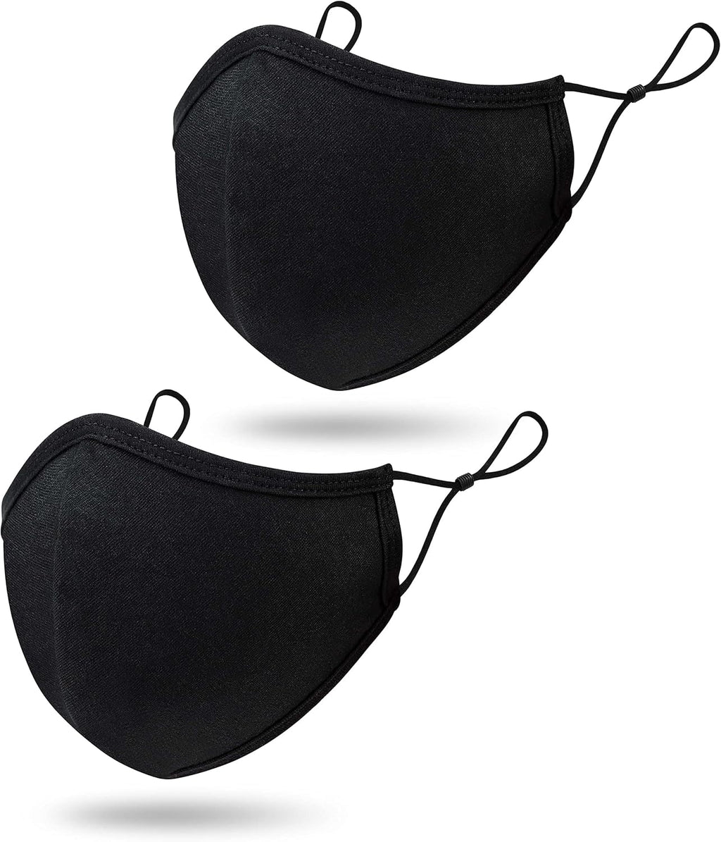 PURIAN Black Kids Face Masks, Washable Reusable Adjustable, Fits Kids to Teens