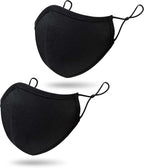 PURIAN Black Kids Face Masks, Washable Reusable Adjustable, Fits Kids to Teens