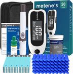 Metene S Blood Glucose Monitor Kit, Blood Sugar Testing Kit With 50 Test Strips & 50 Lancets & Control Solution, No Coding 0.7μl Blood, 7s Fast Reading, 150 Data Storage, Diabetes Testing Kit