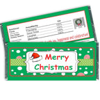 Merry Christmas Holiday Candy Bar Wrappers, Fits a Milk Chocolate Bar (Set of 12)(W736)