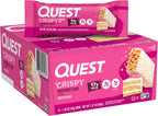Quest Nutrition Crispy Birthday Cake Protein Bar, 17g Protein, 1g Sugar, 2g Net Carbs, Gluten Free Protein Snack, Keto Friendly, 12 Count