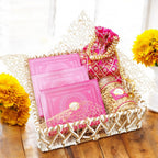 Ghasitaram Gifts JaicchaLohri sweets Gachak hampers Lohri Brown Big Jute Basket of Gachak, Khajoor, Til Laddoo, Revadi and Wheat Puffs