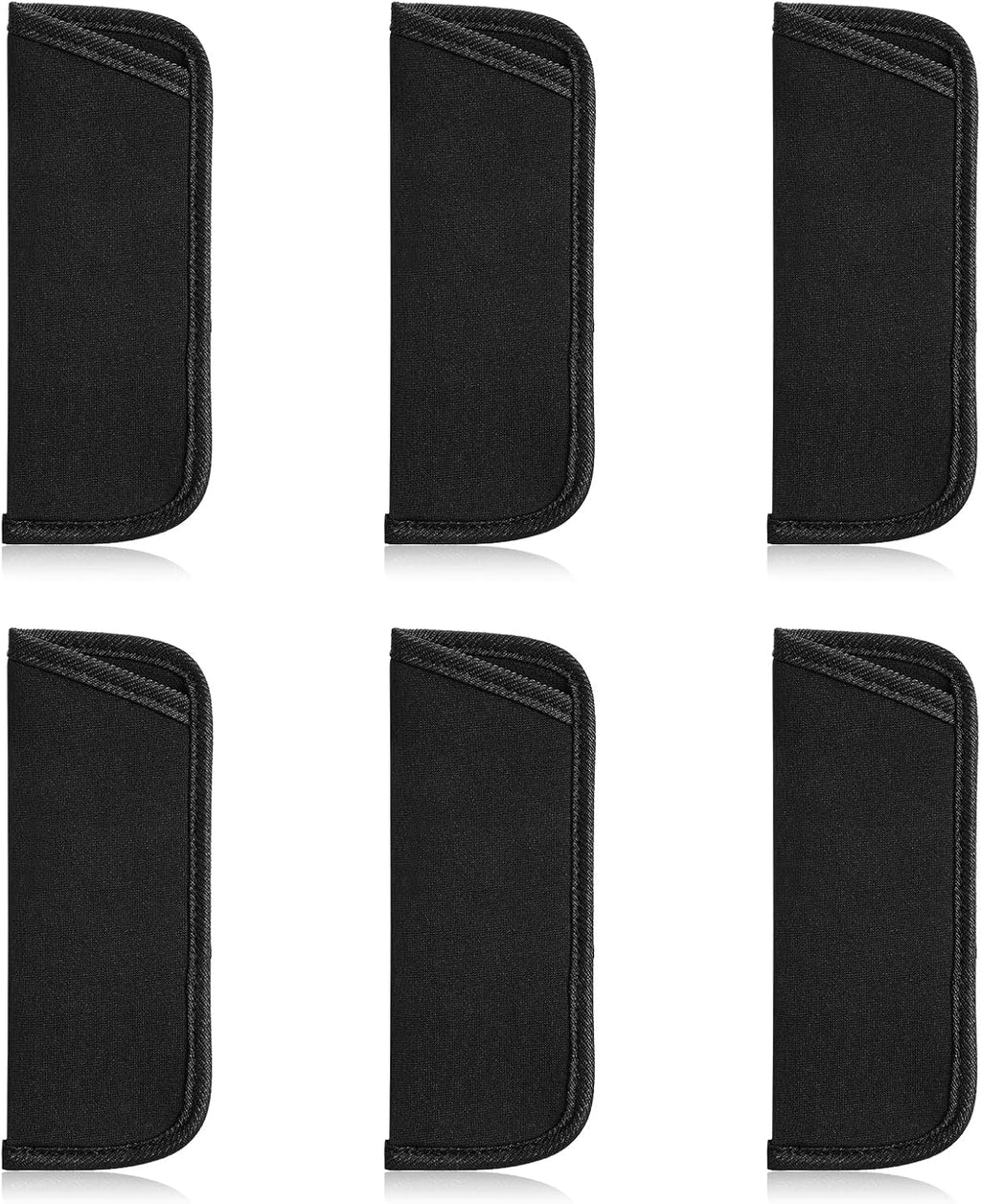 6 Pcs Slip in Eyeglasses Cases, Soft Protective Glasses Pouch for Reading, Black Fabric Spectacle Pouch Holder, Slim Glass Slip in Glasses Sleeve
