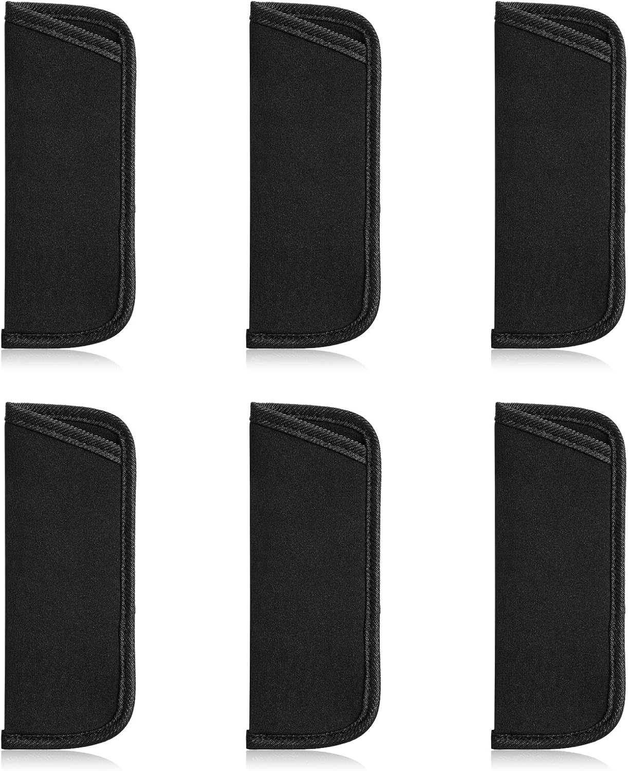 6 Pcs Slip in Eyeglasses Cases, Soft Protective Glasses Pouch for Reading, Black Fabric Spectacle Pouch Holder, Slim Glass Slip in Glasses Sleeve