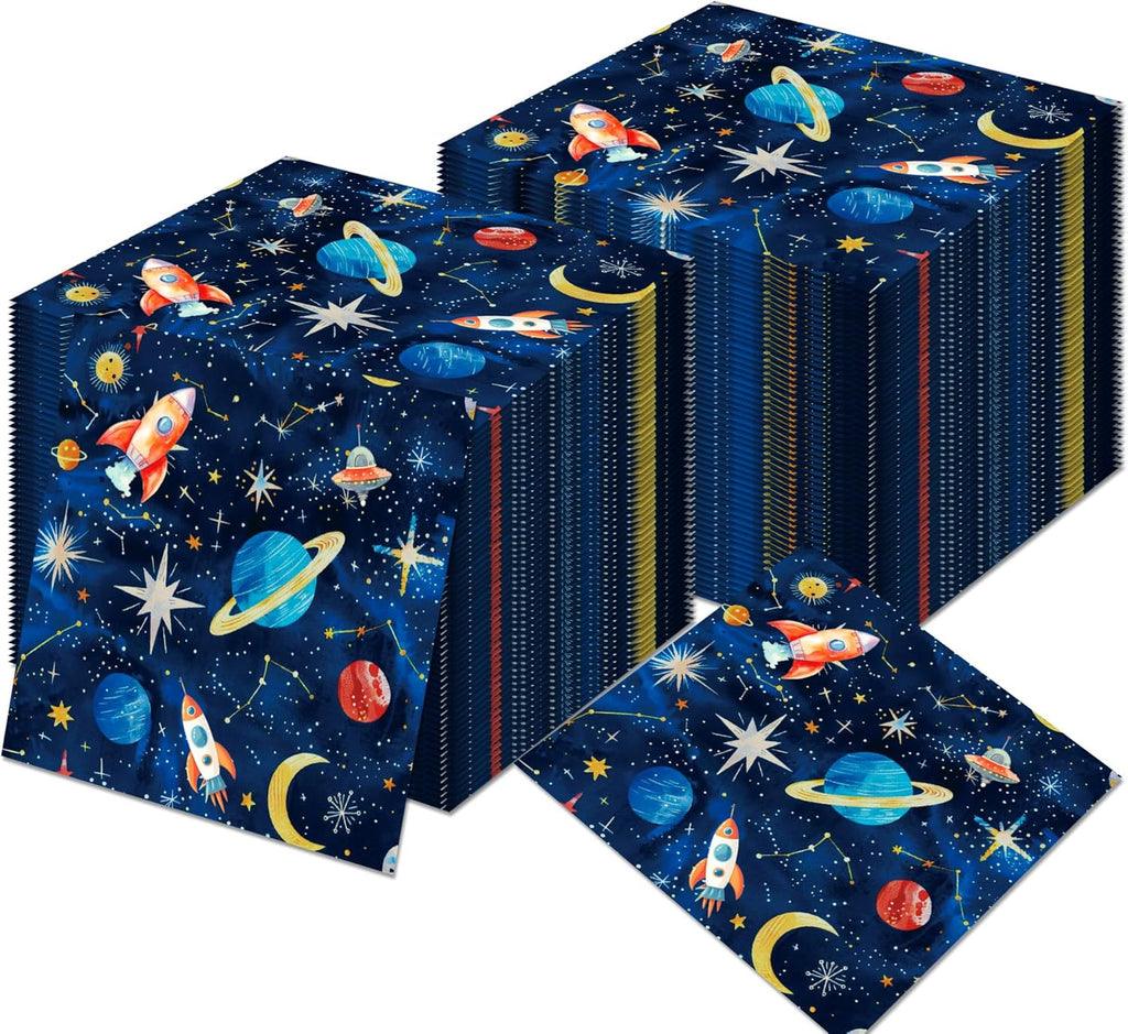 40Pcs Outer Space Party Napkins Solar System Galaxy Paper Napkins Planet Theme Party Napkins Astronaut Dinner Paper Napkin Rocket Ship Disposable Partys Napkin Solar System Napkin Party Decorations