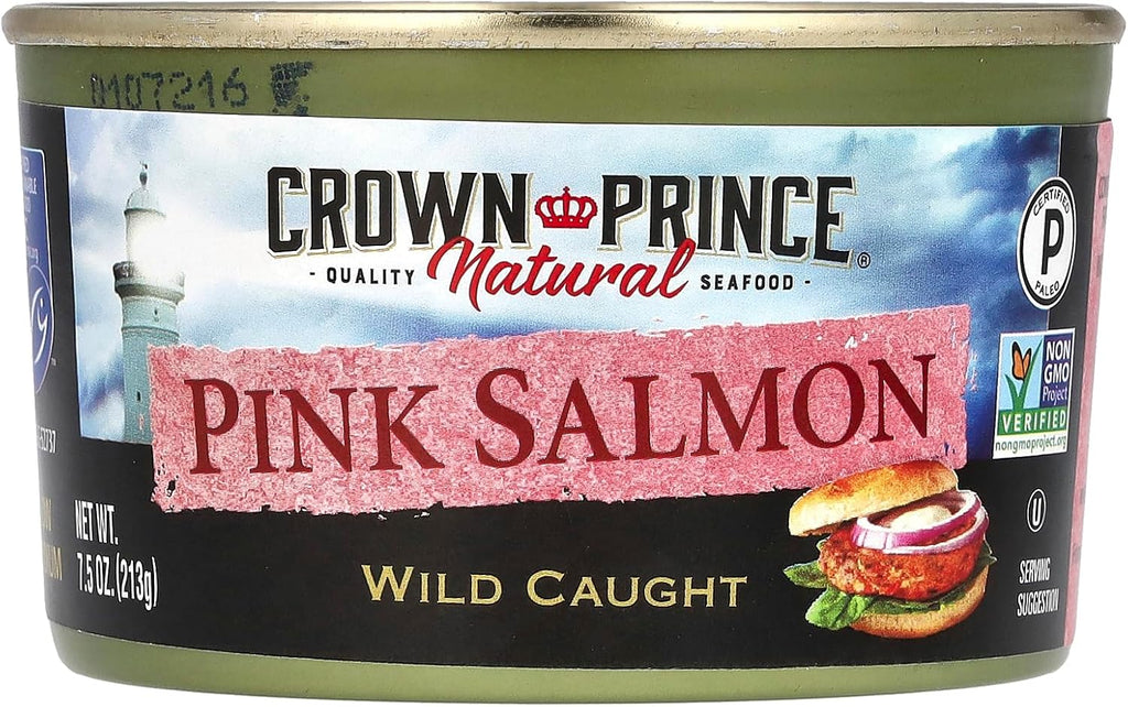 Crown Prince Natural Alaskan Pink Salmon, No Salt Added, Cans, 7.5 oz