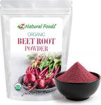 Z Natural Foods Organic Beet Root Powder - Nutrient-Dense Beetroot Powder with Antioxidants, Nitric Oxide for Heart Health, Energy - Perfect for Smoothies, Beets Juice, & Recipes, 1 lb