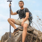 Hiking Poles Collapsible Trekking Poles, Aluminum Walking Sticks with Telescopic,Foldable Tri-fold Design Hiking Gear for Women Men, Camping-Black