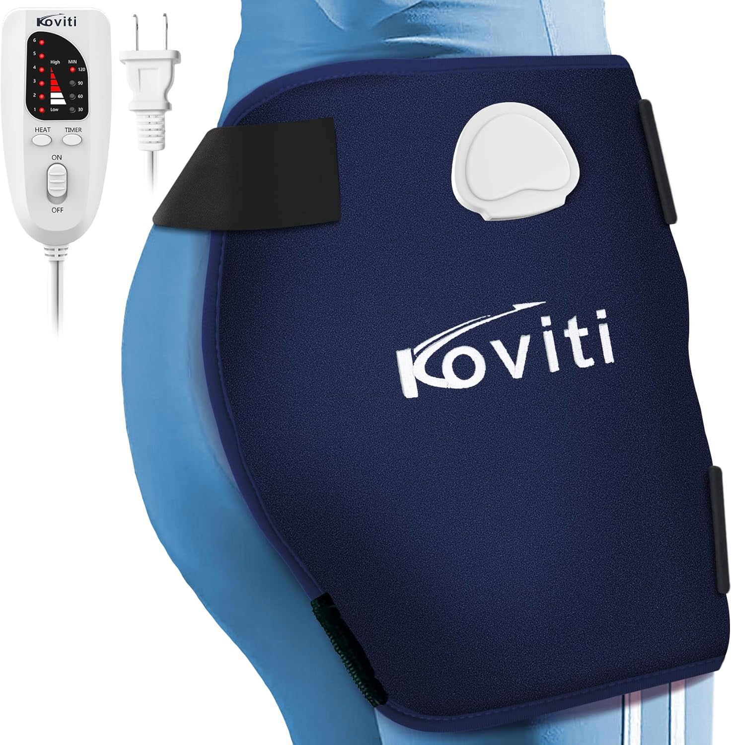 Koviti Hip Heating Pad for Sciatica Pain Relief - Hip Brace, Electric Heat Pad for Lower Back Thigh Buttock, Hot Physical Therapy Gifts for Women Men, Mom, Dad(XL)