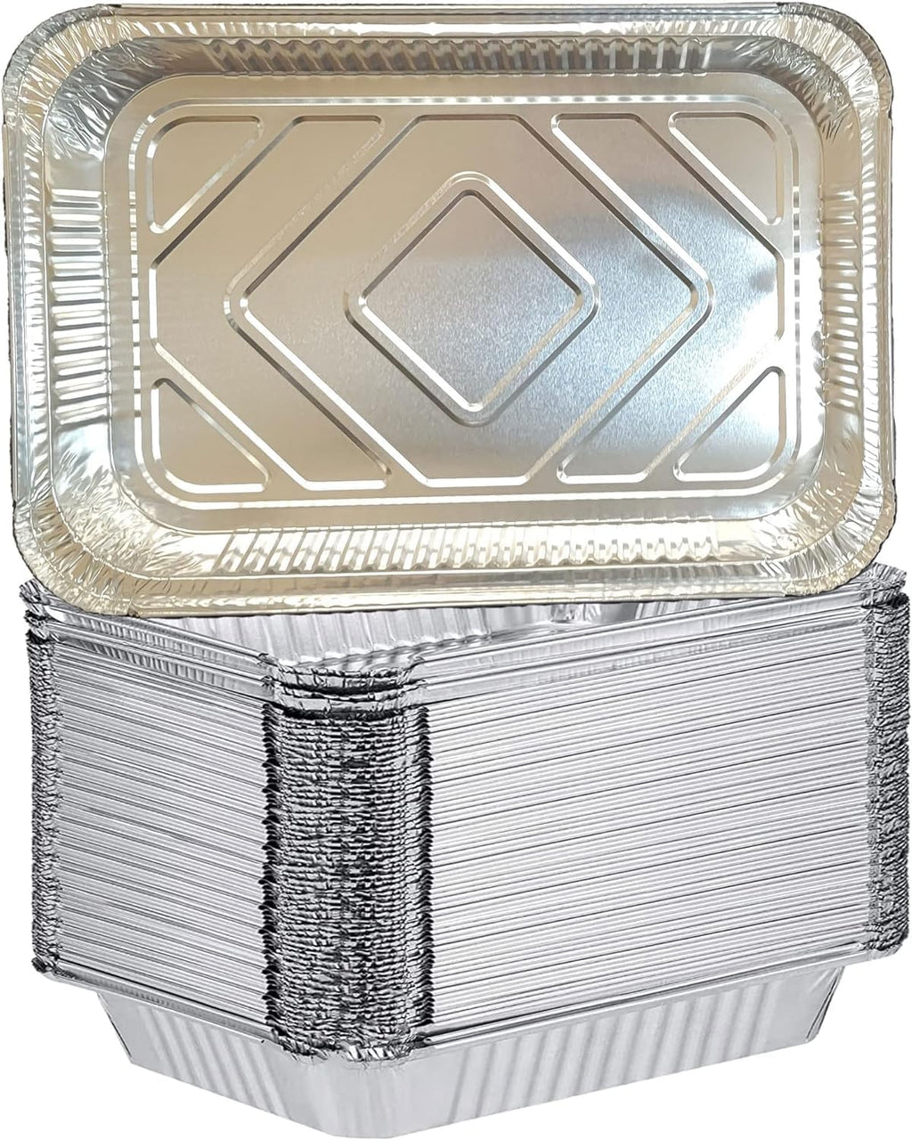 4 LB Aluminum Foil Pans, 12 x 8 x 1.7” Trays, Foil Pans for Baking, Roasting, Broiling (20 Counts)