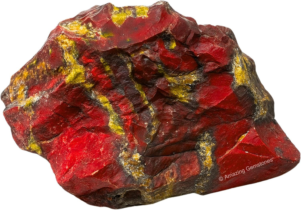 Amazing Gemstone Dragon Bloodstone Raw Crystals and Healing Stones, Natural Rocks For Tumbling - DIY Raw Stones And Crystals (1 Piece)