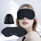 Cool Touch Cotton Eye Sleep Mask for Men & Women, Soft & Breathable, Pressure-Free Design for Side Sleepers, Adjustable Light Blocking Mask for Sleeping, Travel & Naps (Black)