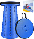 Boreeman Upgraded Folding Stool Lightweight Yet More Sturdy with Load Capacity 400lbs Portable Collapsible Stool for Camping Fishing Hiking BBQ (All Blue)