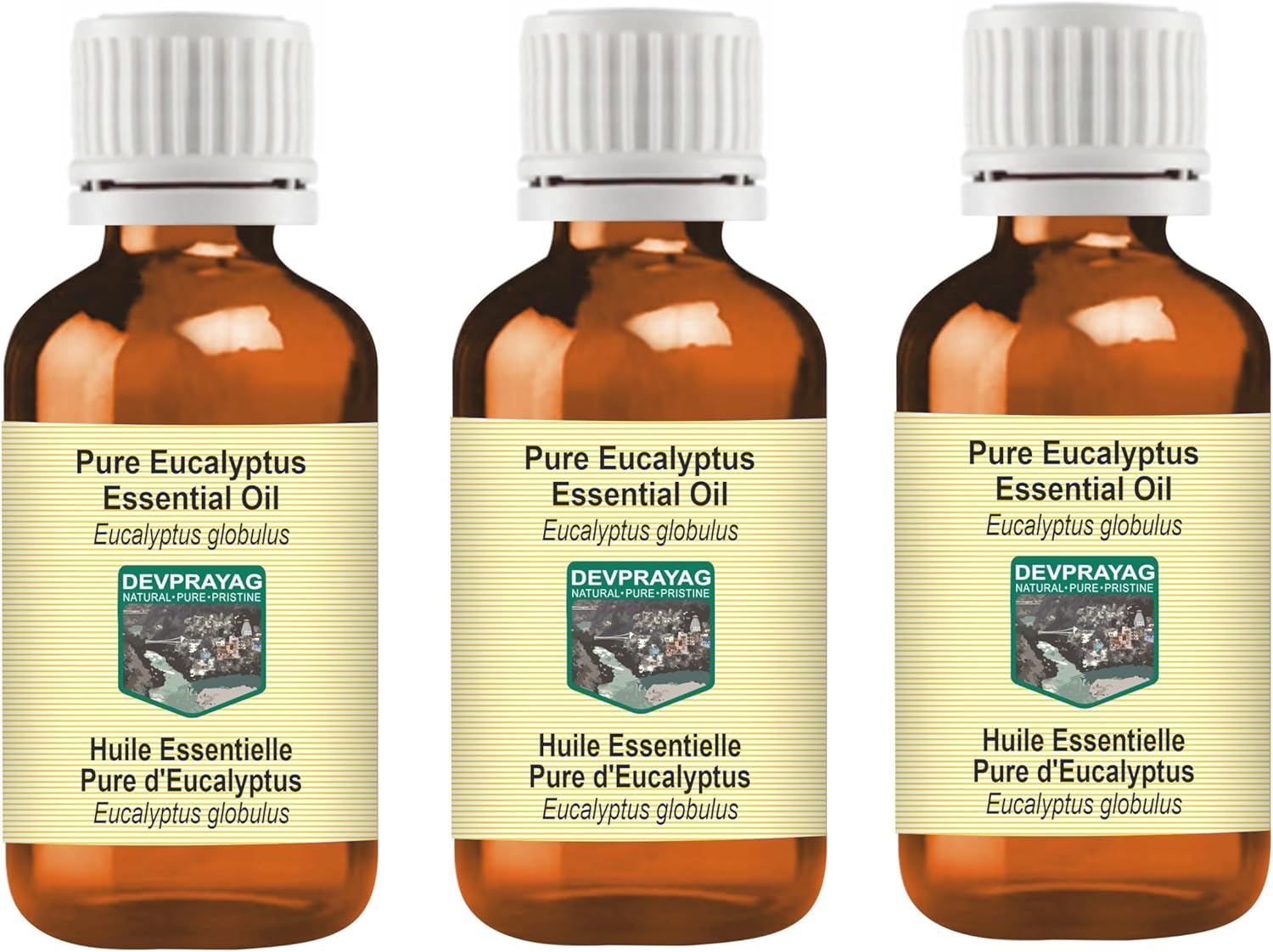 Pure Eucalyptus Essential Oil (Eucalyptus globulus) Steam Distilled (Pack of Three) 100ml X 3 (10 oz)