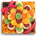 A Gift Inside Sweet Bloom Dried Fruit Deluxe Tray Basket Arrangement for Holiday Birthday Healthy Snack Business Kosher