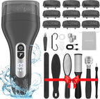 Electric Callus Remover for Feet,Professional Pedicure Kit Rechargeable Foot File Hard Skin Remover for Cracked Heels &Dead Skin,with 9 Roller Heads 2 Speed (Black DR)