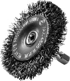 Century Drill & Tool 76443 4" Durable Fine Crimped Radial Wire Brush, 1/4" Drill Shank, 4,500 RPM - Ideal for Rust/Paint Removal, Deburring, & More